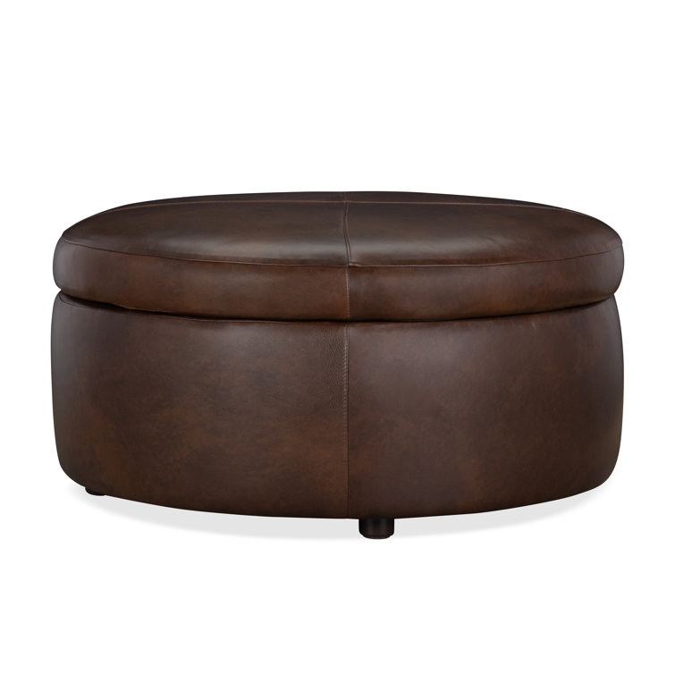 Real leather storage ottoman discount